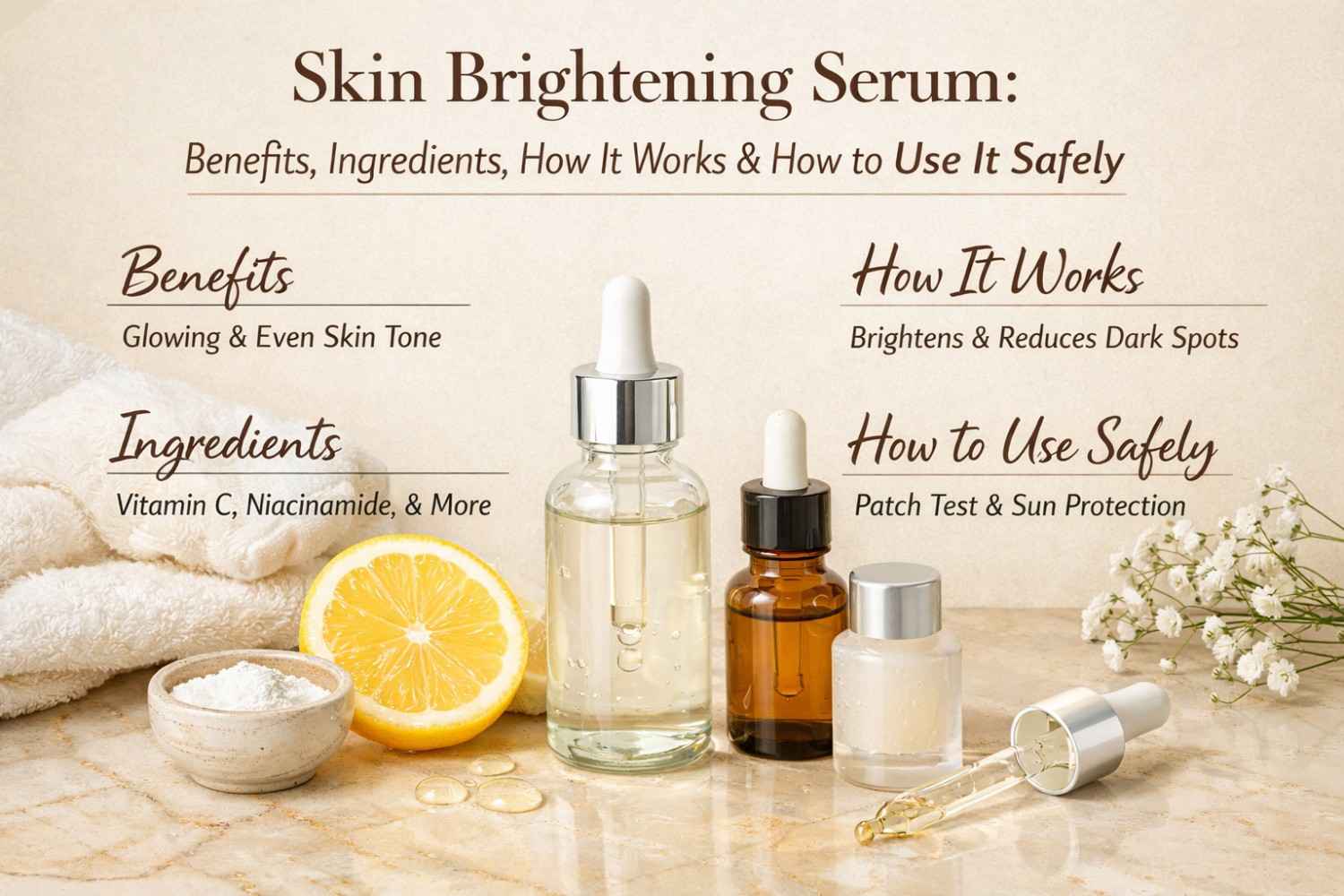Skin Brightening Serum: Benefits, Ingredients, How It Works, and How to Use It Safely