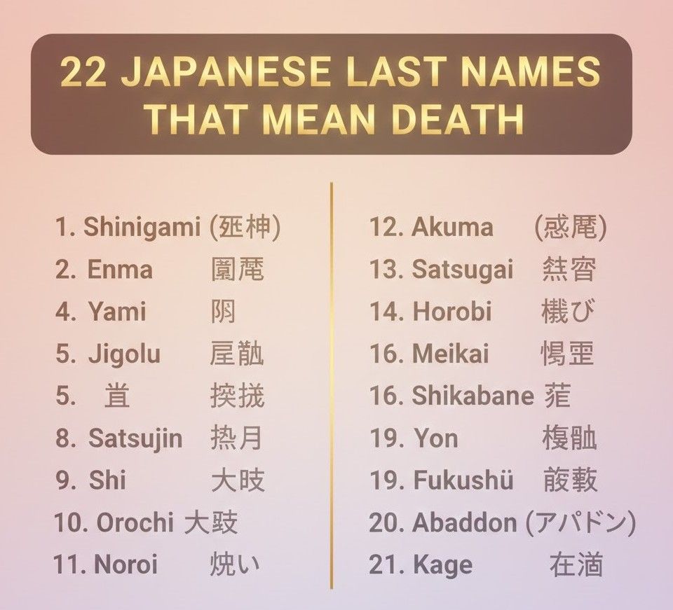 Japanese Last Names That Mean Death