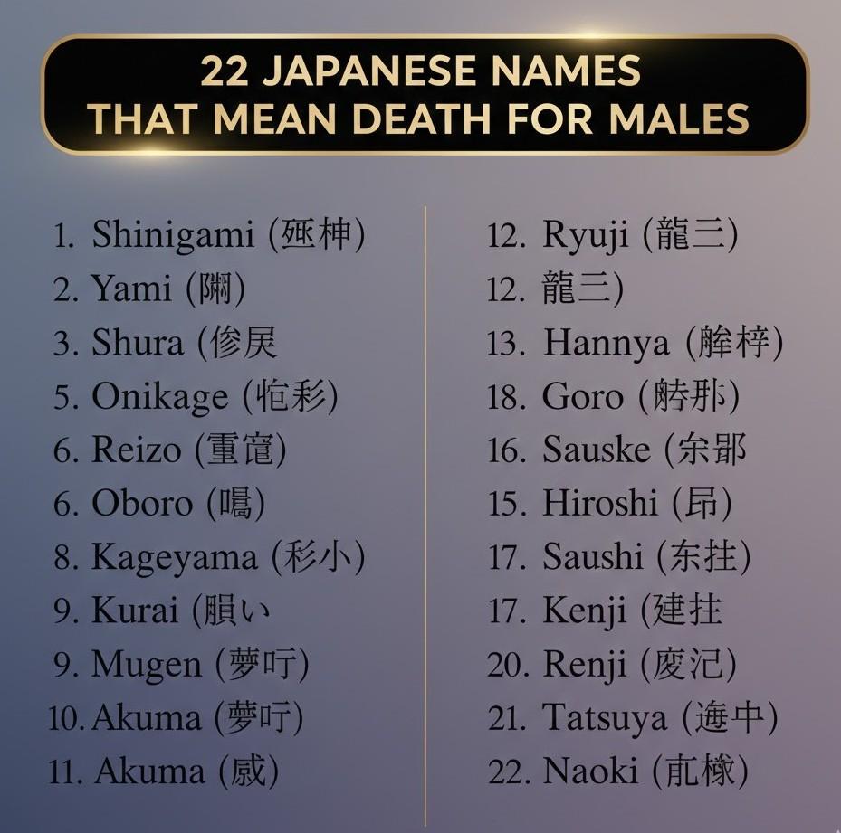 Japanese Names That Mean Death For Males